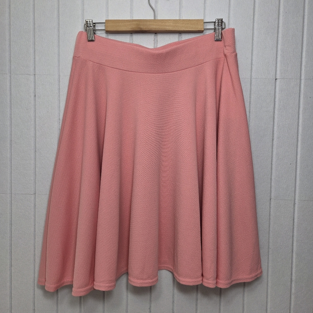 Urban CoCo Pink Flared Midi Skirt Size XL A-Line Stretch‎ Classic Feminine